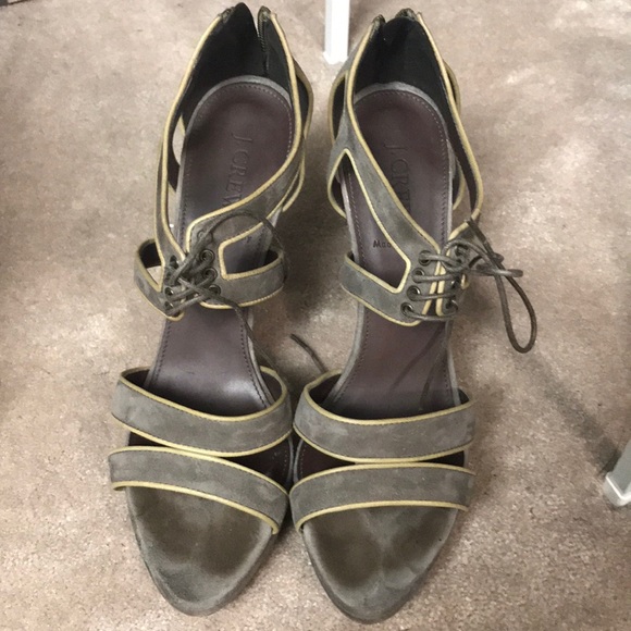J. Crew Gibson suede lace-up platform sandals - Picture 2 of 3
